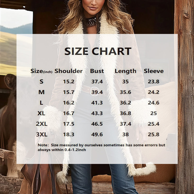 Vintage Women’s Long Plush Coat with Fur Collar - Warm Winter Trench Jacket